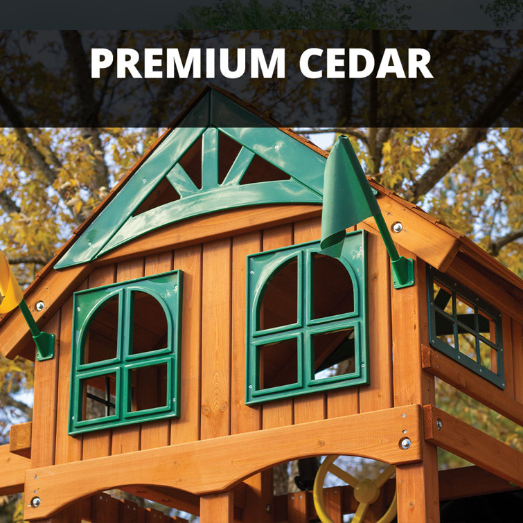 Five star ii space best sale saver cedar swing set